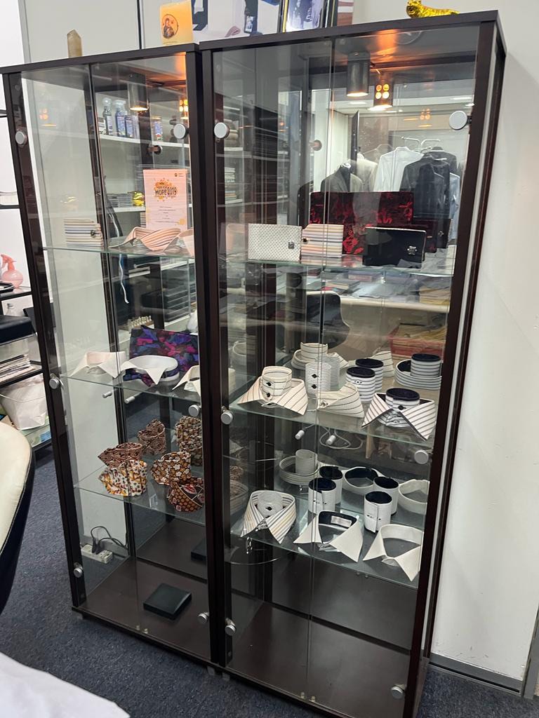 Two sets Glass display with lights, Furniture & Home Living