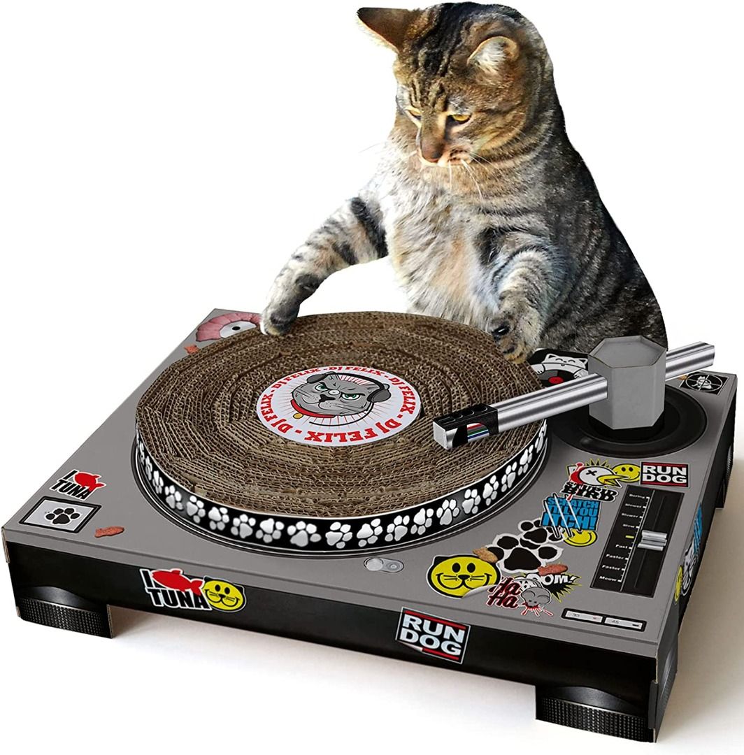 UK Cat Scratcher DJ Deck Interactive Cat Toys Cat Scratching Post