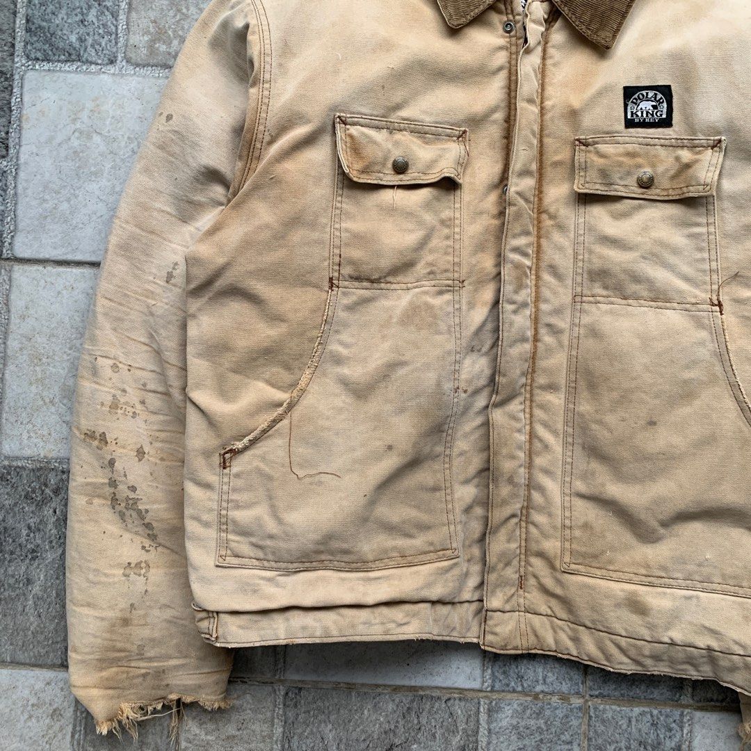 Vintage 70s Polar King Canvas Chore Work Jacket Detroit Men s