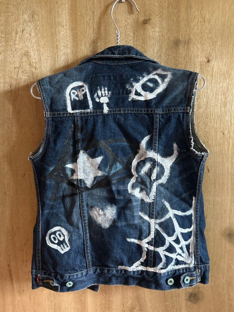 Punk jean cheap vest