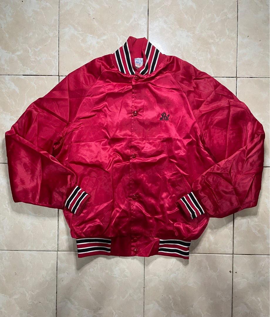 Veste De Pom-pom Girl Vintage WestArk, Satin Rouge, Taille M, Brodée Ours