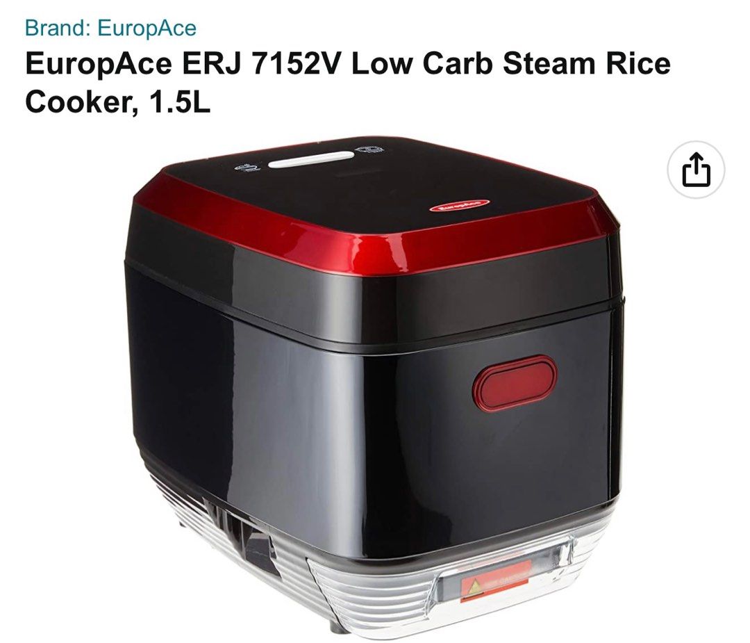 EUROPACE ERJ 7152V 1.5L LOW CARB RICE COOKER Prices and Specs in Singapore, 12/2023