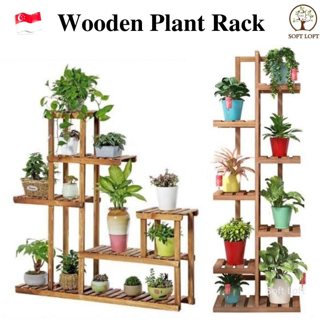 Wooden Plant Rack Plant Stand Wooden Plant Self Flower Rack For Indoor ...