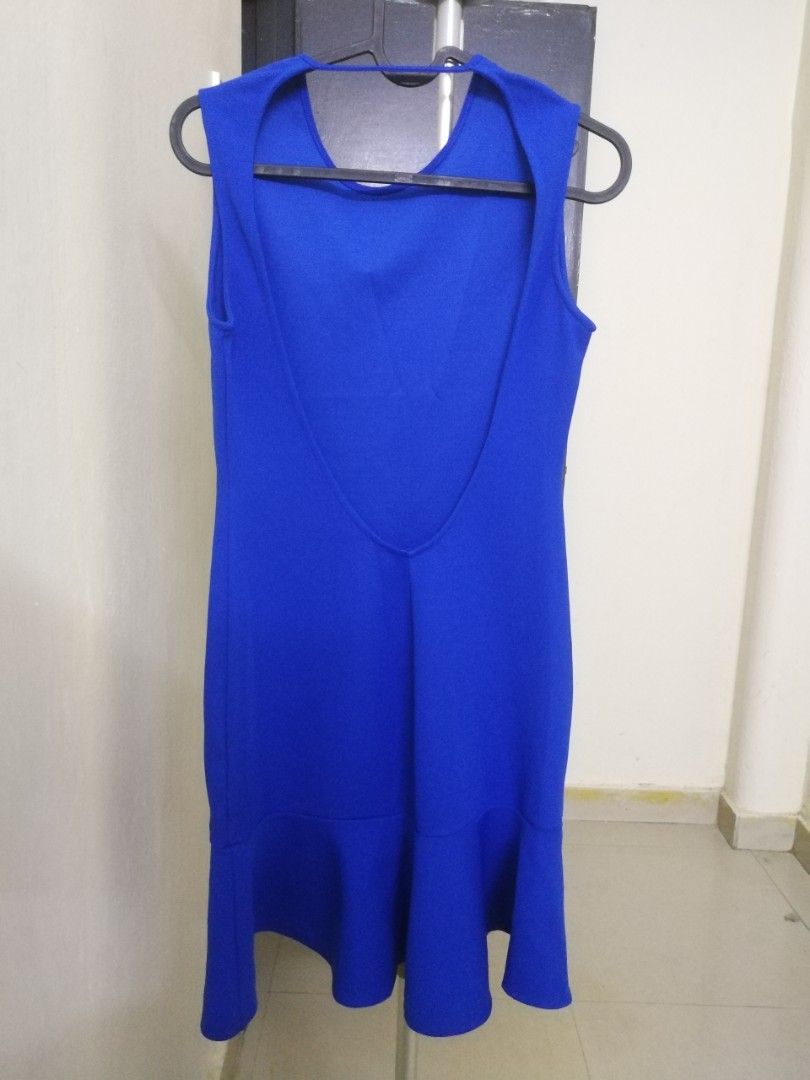 Zara blue backless dress, Women's Fashion, Dresses & Sets, Dresses on  Carousell