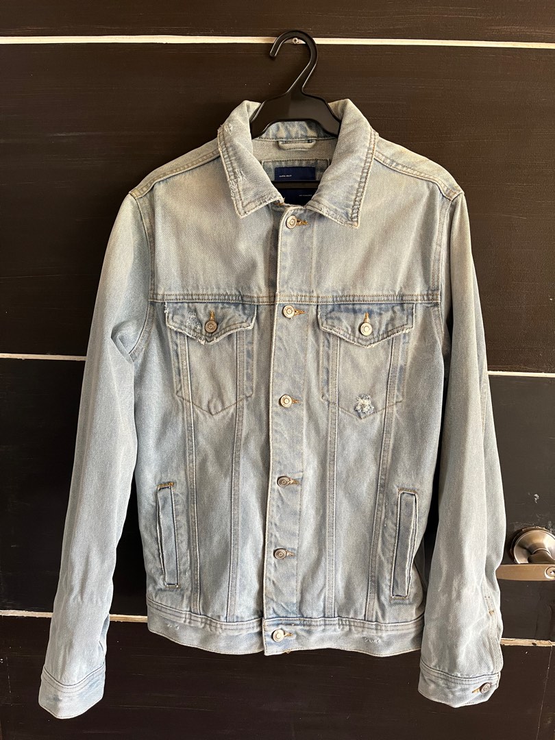 Zara Man Denim Jacket, Men's Fashion, Coats, Jackets and Outerwear on Carousell