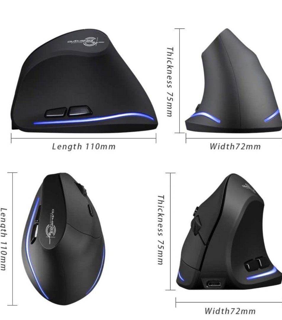 zelotes F35 Wireless Mouse for Laptop,Rechargeable Ergonomic Mouse, 6 ...