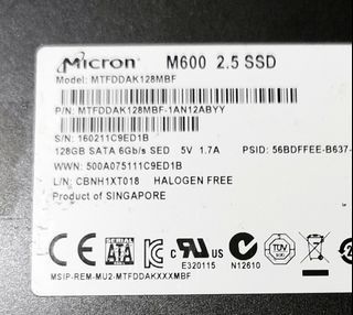 128gb Micron SSD 2.5"