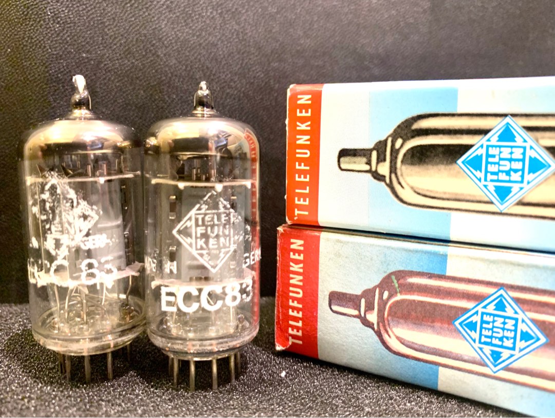 12ax7 ecc83 Telefunken have box paired pair, 一對德國德律風根配對