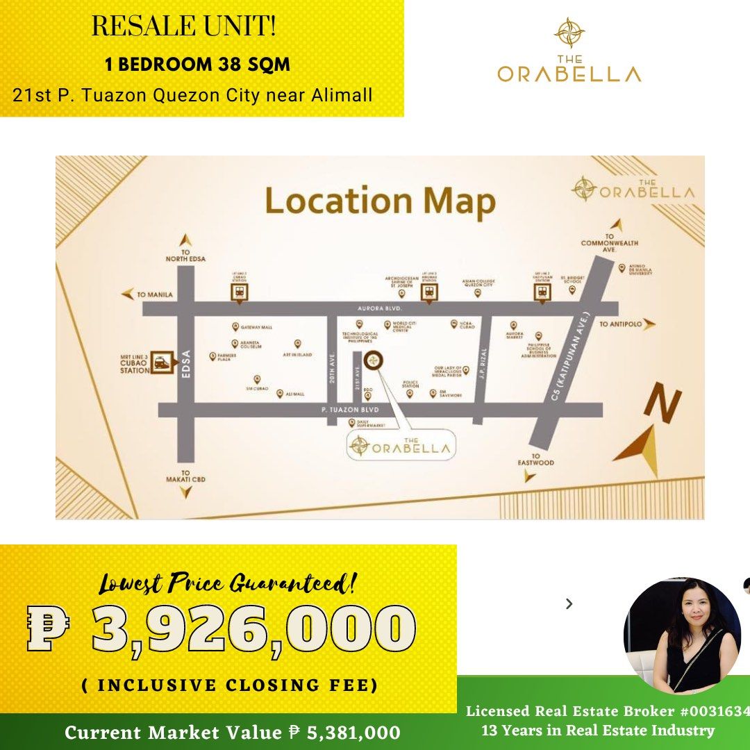 1BR 38sqm Resale Condo in Cubao Quezon City The Orabella by DMCI Homes