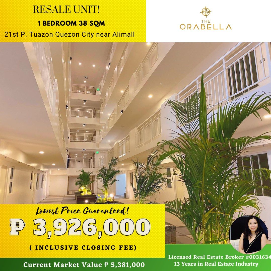 1BR 38sqm Resale Condo in Cubao Quezon City The Orabella by DMCI Homes