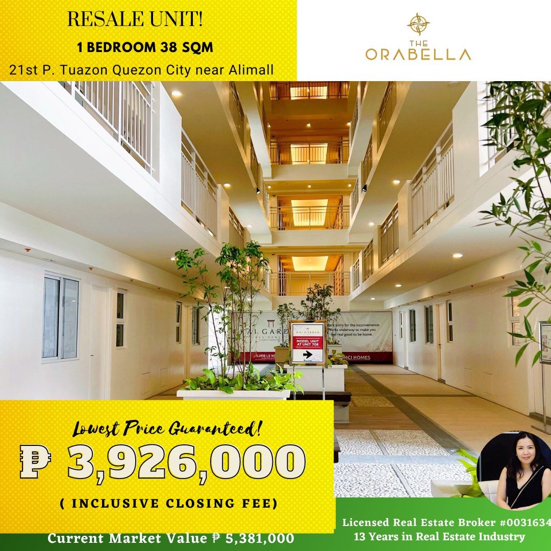1BR 38sqm Resale Condo in Cubao Quezon City The Orabella by DMCI Homes