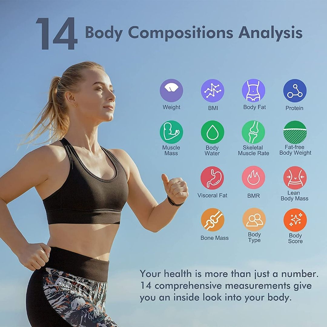 2817) 1BYONE BODY FAT SCALE BLUETOOTH, SMART BATHROOM SCALES DIGITAL