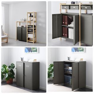 2x IKEA IVAR Metal Cabinets w Lockable Doors