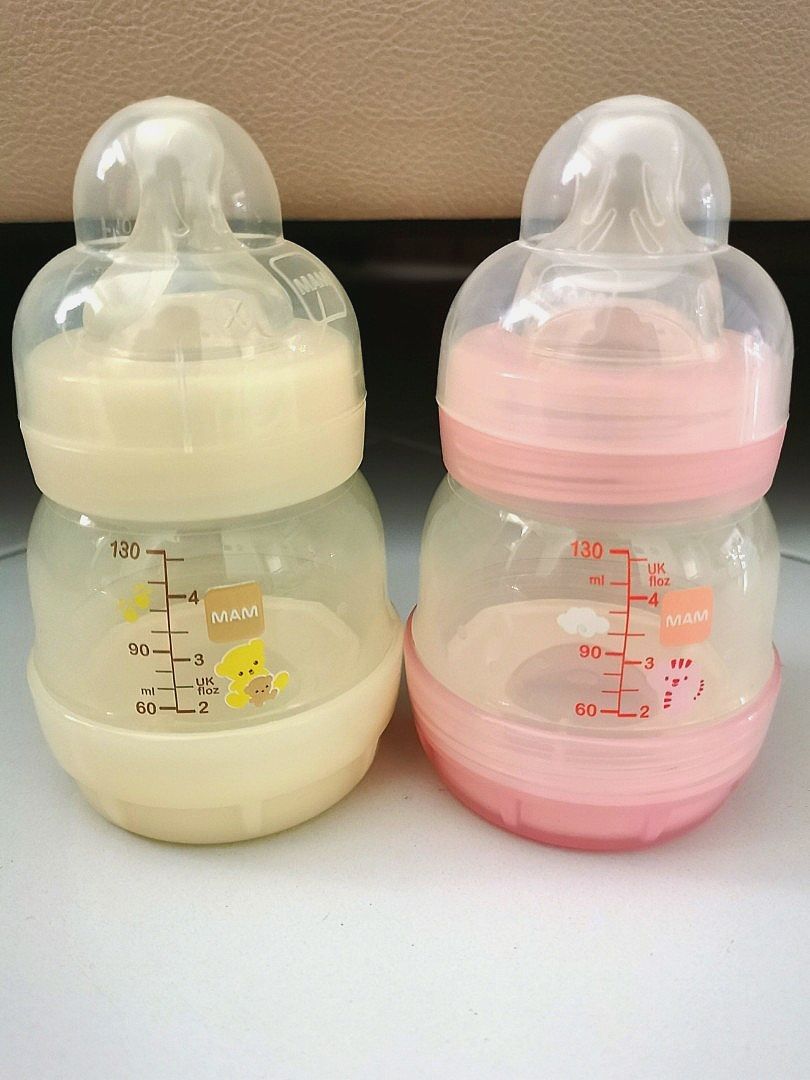 2x MAM Anti Colic Milk Bottles (130ml), Babies & Kids, Nursing
