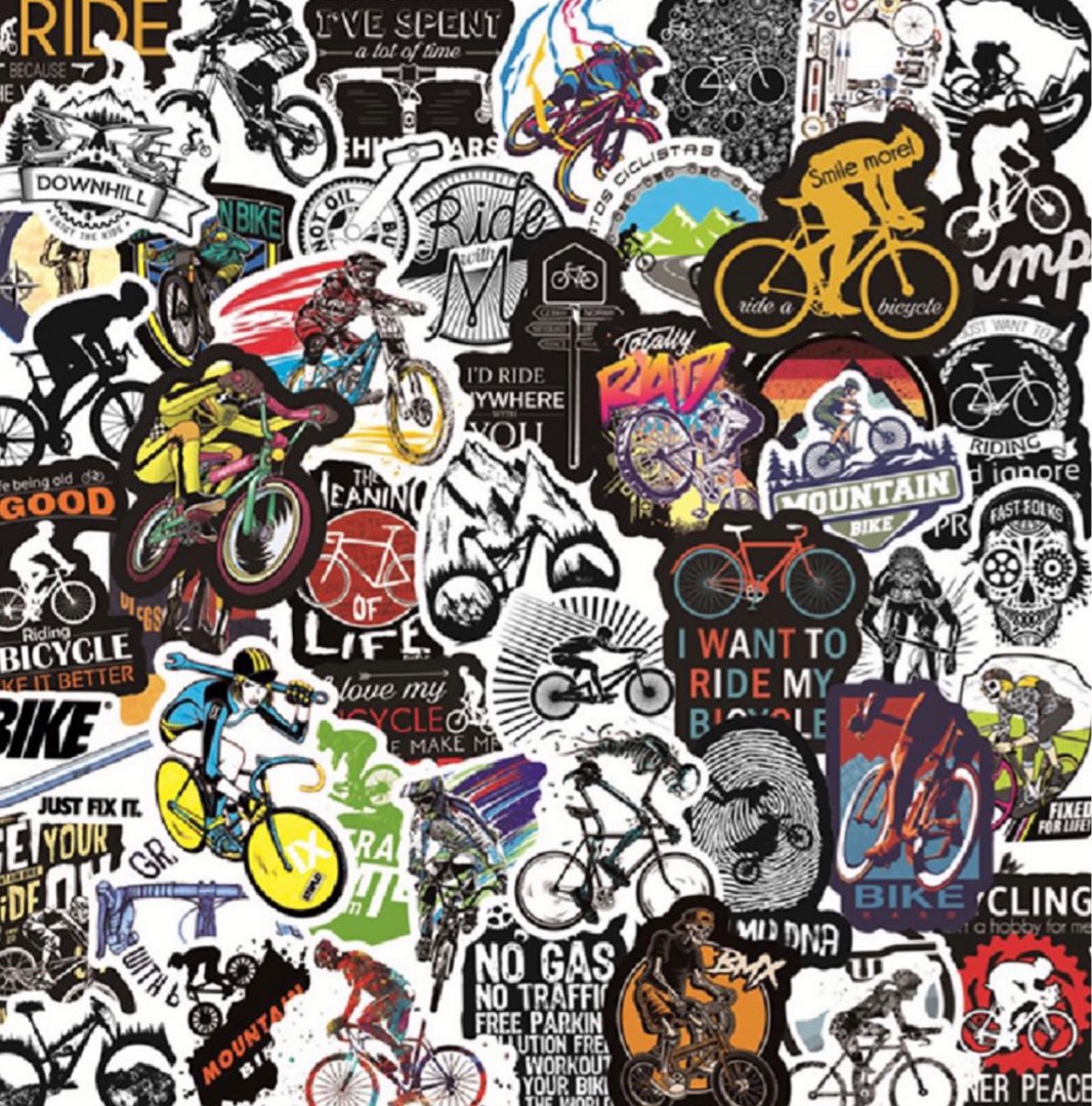 50pcs set Mountain Bike Waterproof Series 01 Skateboard Laptop