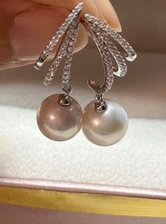 9.5mm freshwater pearl earrings