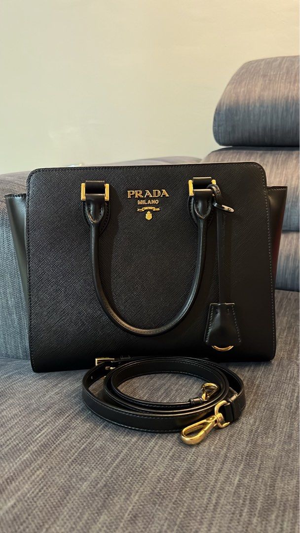 ? Authentic Prada Saffiano Leather Bag, Luxury, Bags & Wallets on Carousell
