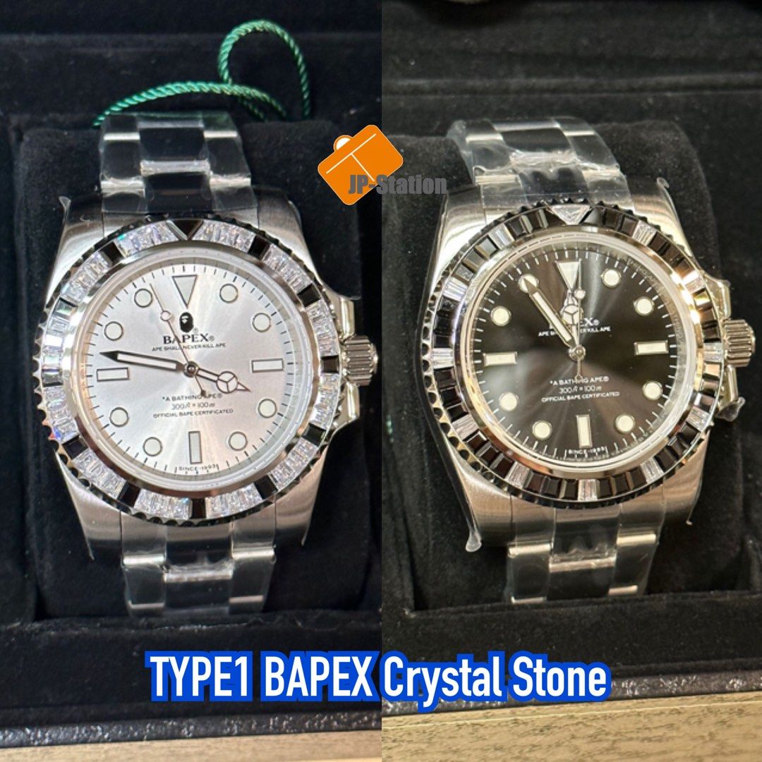 日本代購BAPE本週新作🇯🇵 TYPE1 BAPEX CRYSTAL STONE 機械錶, 預購