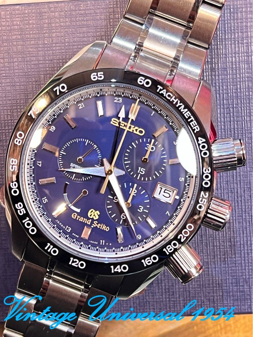 🌈🌈新返貨啦🌈🌈 Grand Seiko SBGC013 💙💙 55th Anniversary Edition  限量400隻。鈦金屬錶殼，陶瓷圈，藍面，Spring Drive 計時機芯，Full set 大全套💙💙, 名牌, 手錶- Carousell