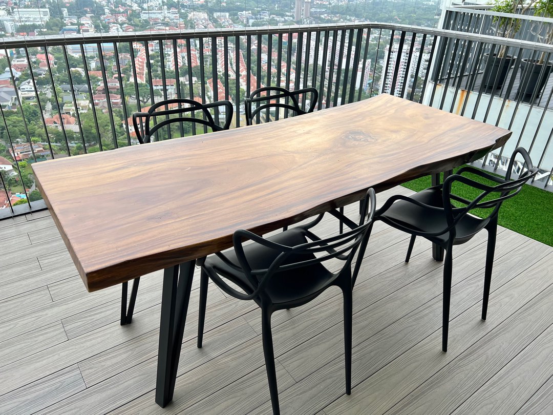 Acacia Wood Dining Table, Furniture & Home Living, Furniture, Tables