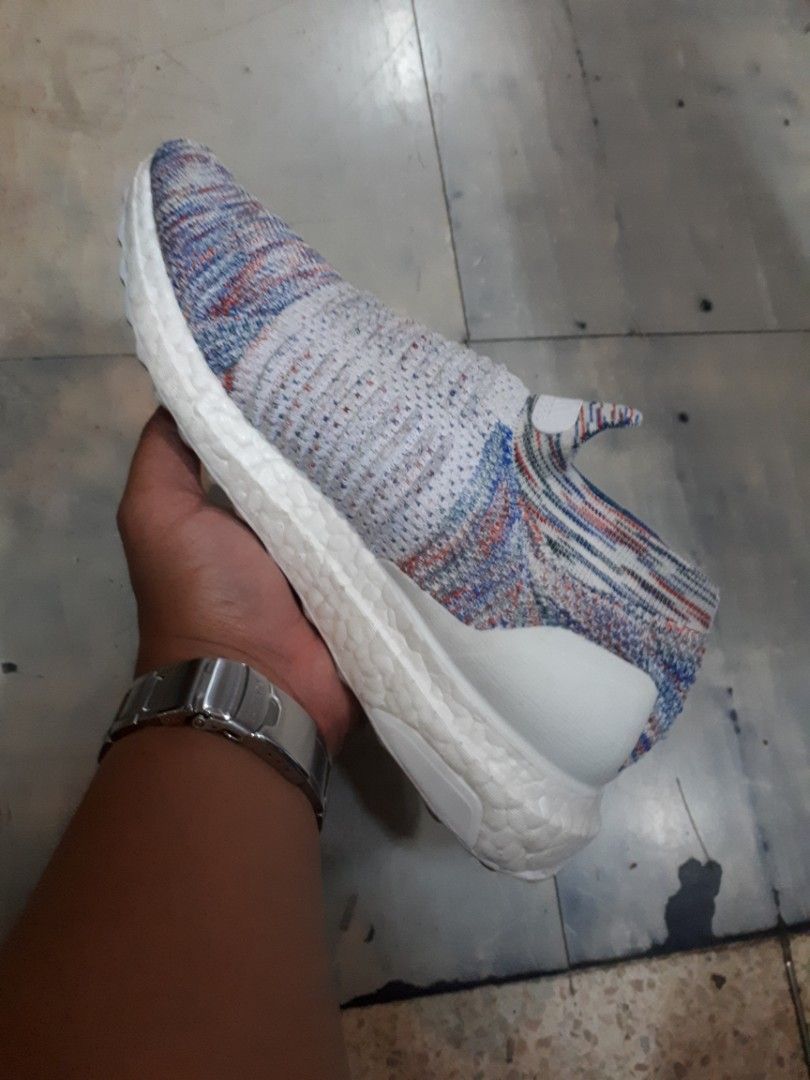 Adidas Womens Ultraboost Laceless Running Sneakers White Multicolor 24 cm