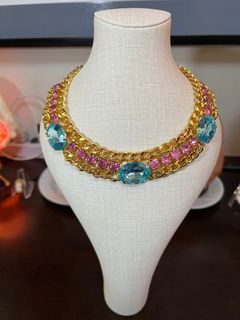 AVAILABLE - Alexis Kirk chunky necklace, 1990s 90s ALEXIS KIRK signed Collar necklace, Vintage Costume Jewelry High End Statement necklace (from the US)