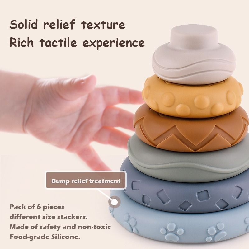 Baby Soft Toy Stacking Plugging Toy Tummy Time Building Block Preschool ...