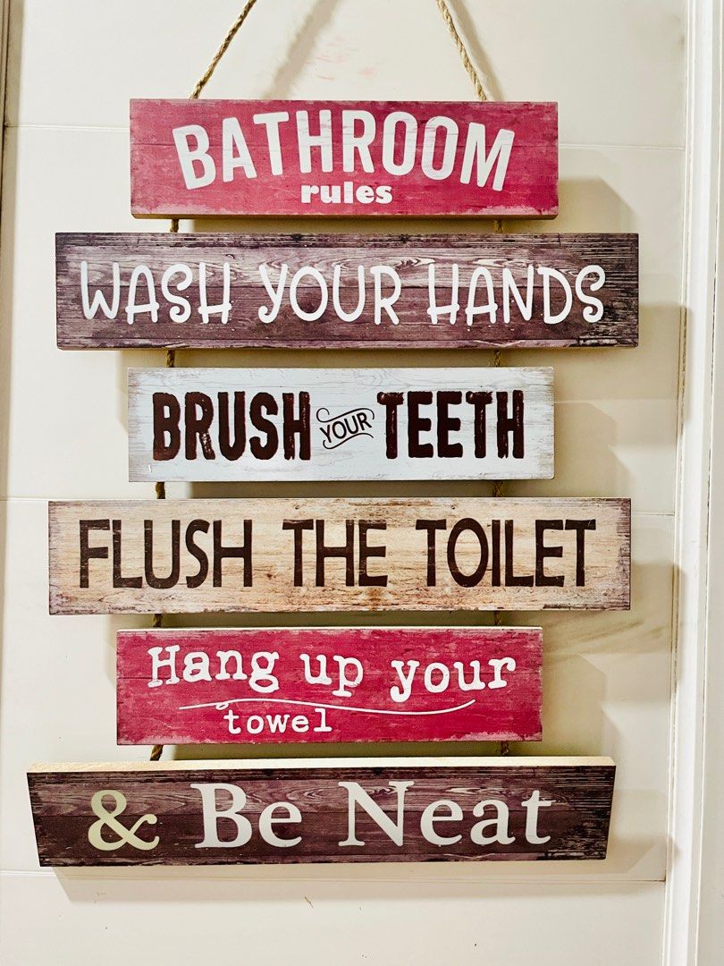 Bathroom Rules Display on Carousell