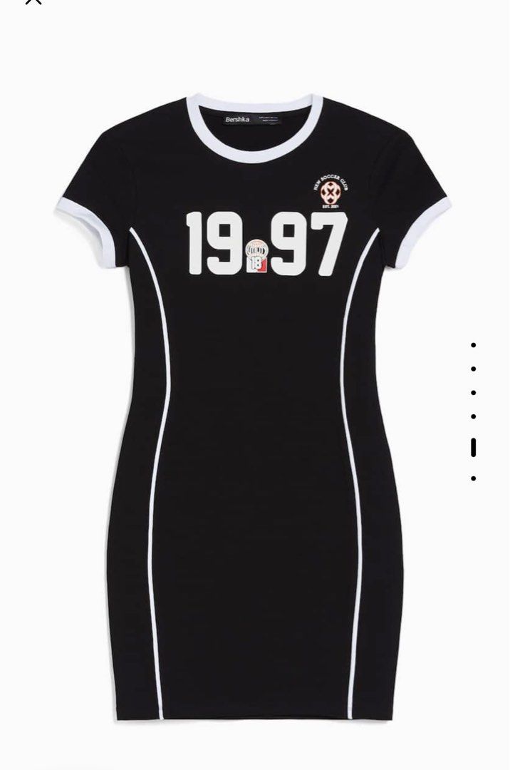 bershka t shirt dress Dress Sewing Pattern Short Sleeve Midi T Shirt Dress With Slits Bershka  Shirt Dress Black (Pre-owned) Zalando