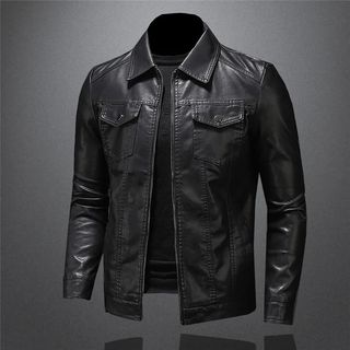 Men's black clearance leather jacket sale