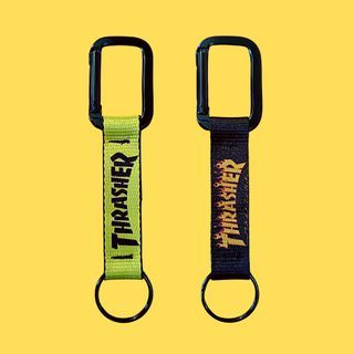 'Black/Yellow' and 'Flame' Lace Key Holders with Metal Carabiner - Thrasher Magazine