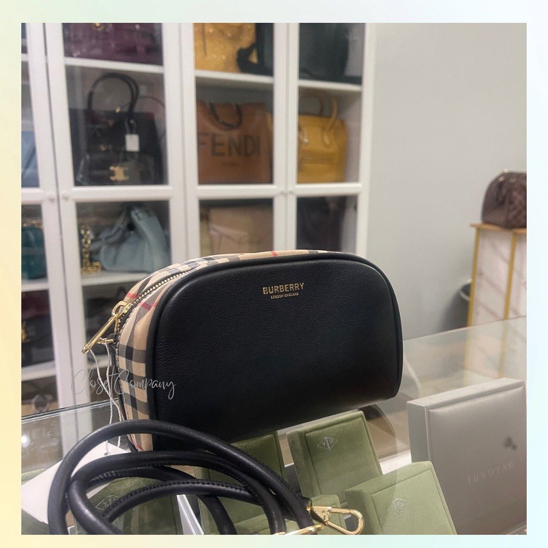 Micro leather and 2025 vintage check cube bag