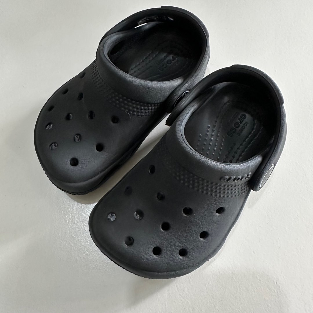 C6 Black Crocs, Babies & Kids, Babies & Kids Fashion on Carousell