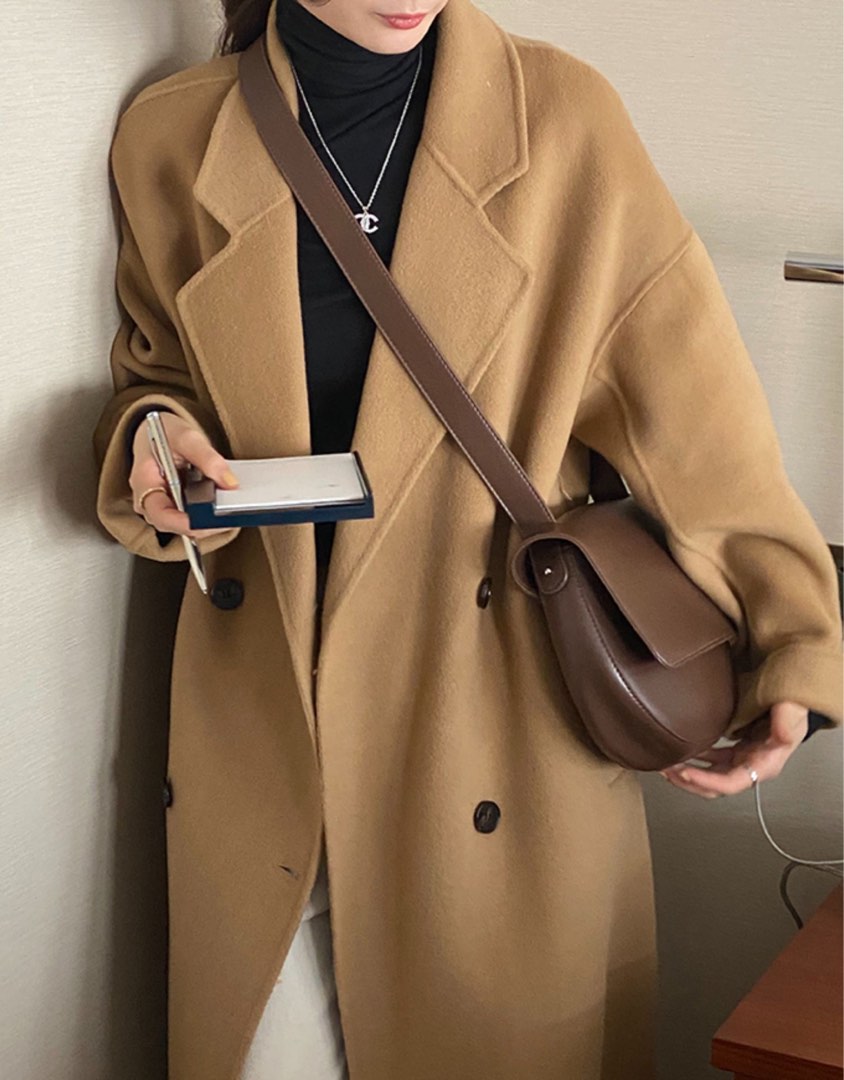 Camel thick long wool coat Women s Fashion Coats Jackets and