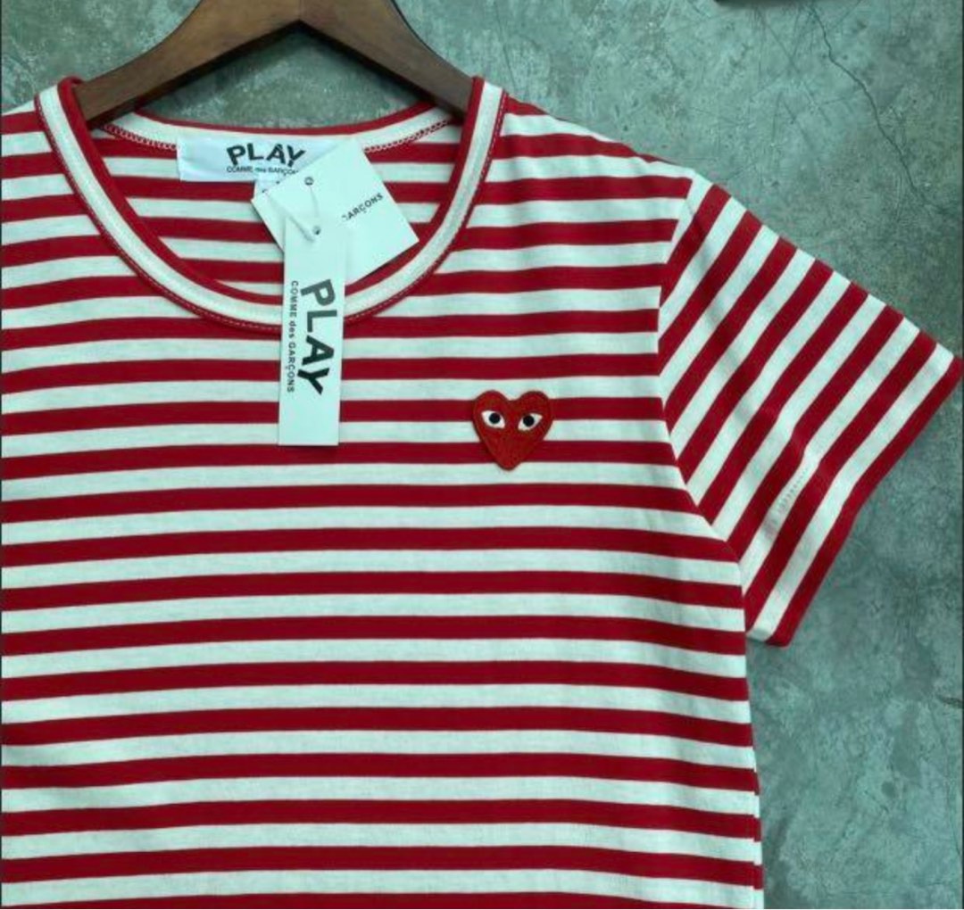 Cdg short deals sleeve striped
