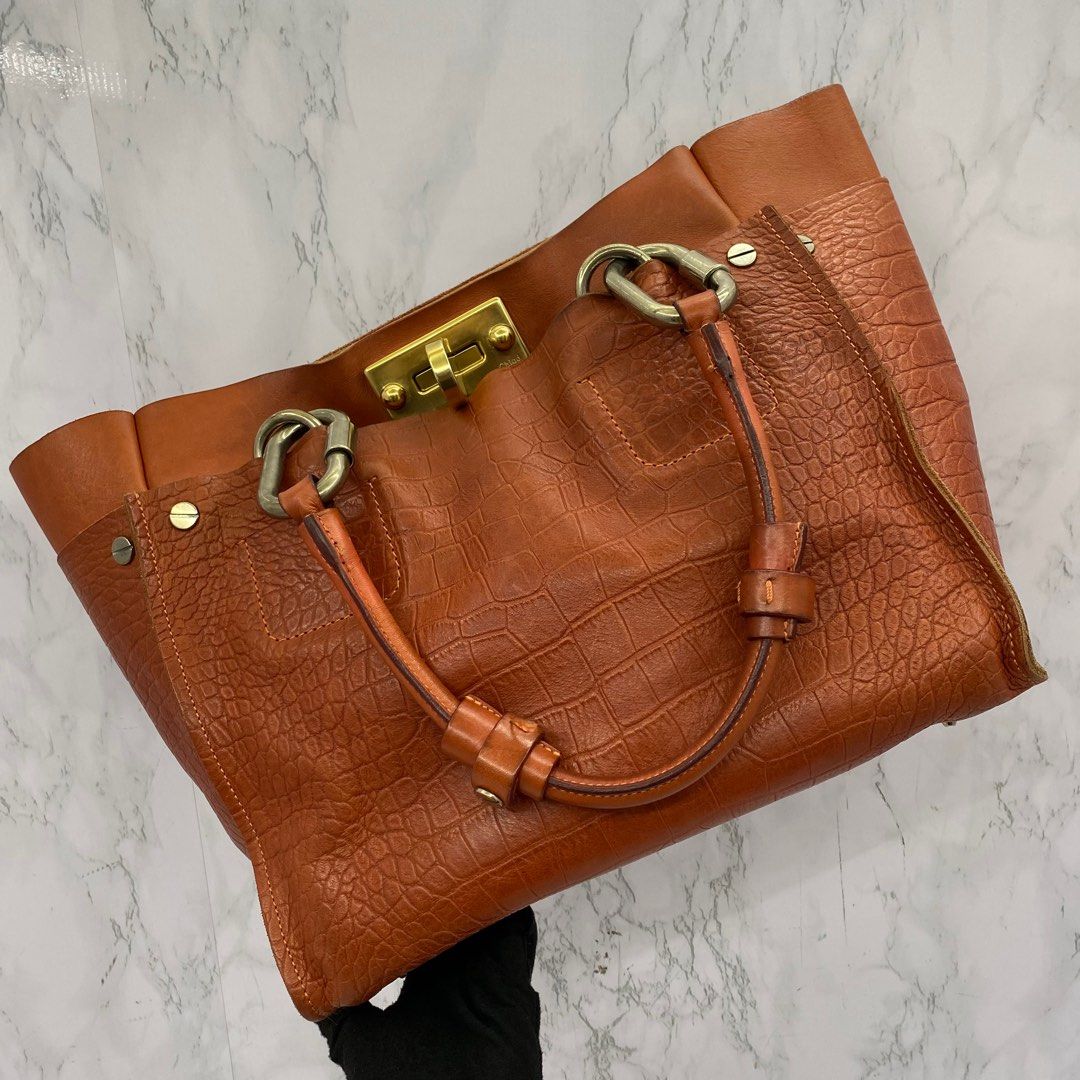 CHLOE ORANGE LEATHER SHOULDER BAG 227034503 Women s Fashion