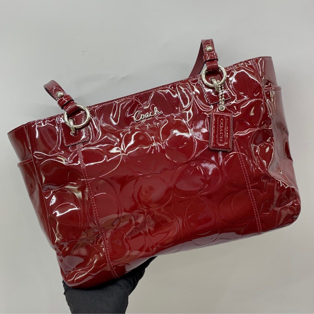 COACH F17729 RED PATENT LEATHER TOTE BAG 237006715