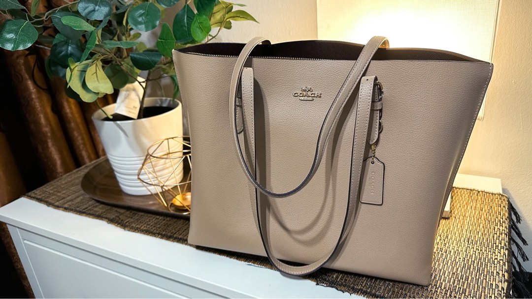 Taupe sales coach purse