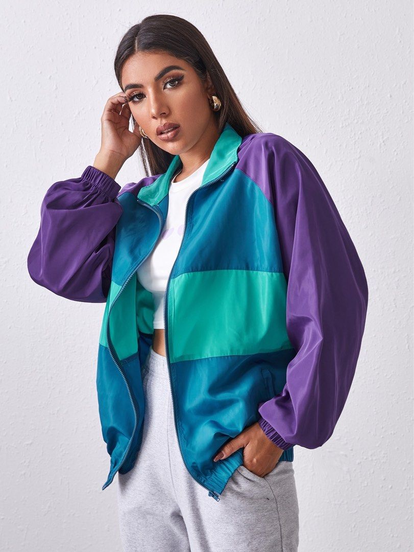 colourful windbreaker Women s Fashion Coats Jackets and
