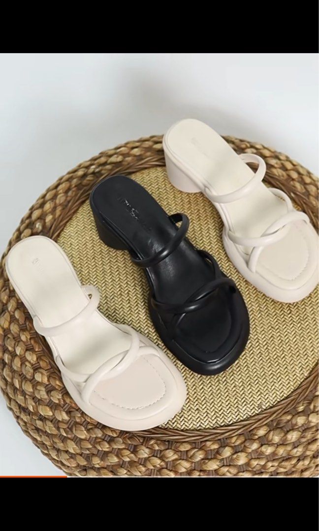 platform cream sandals
