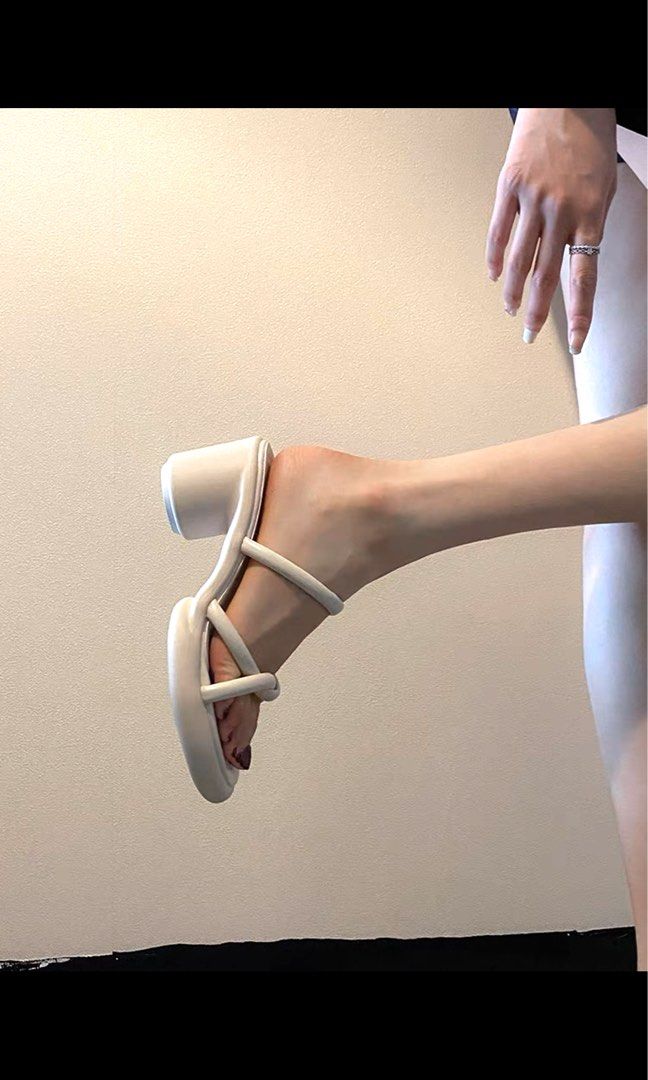 platform cream sandals