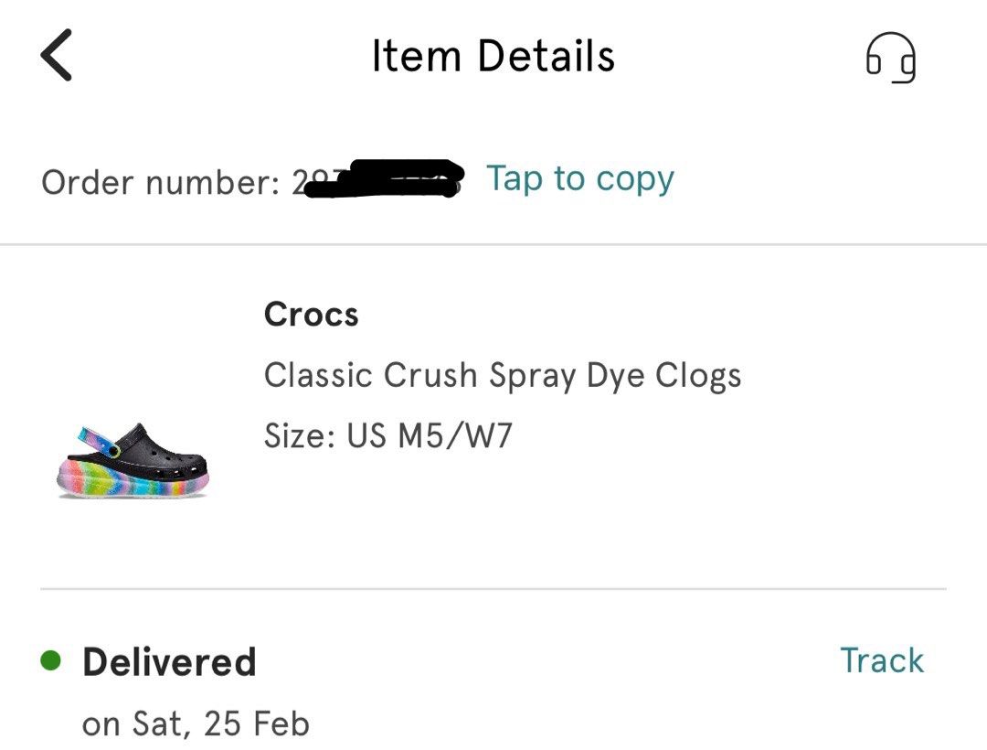 Crocs hotsell order number