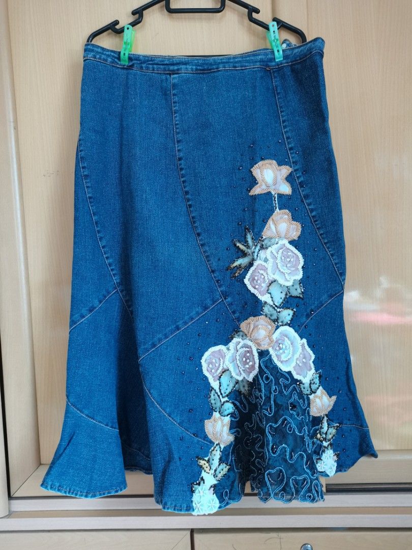 Flower clearance embroidered skirt