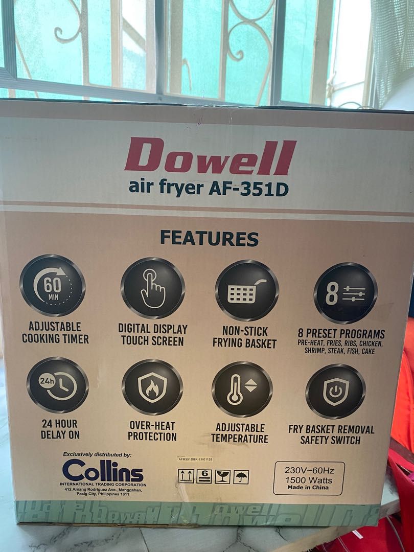 Dowell 3.5L #Airfryer (Category: Fryers) located in Quezon City. Submitted by jeckmarj (Listing ID 1220798636, Image 2). Description: Dowell 3.5L Airfryer RFS: received as a gift. Already using one. For pick up in Del Monte, Quezon City. Delivery fee will be shouldered by the buyer. #AirFyer #Cookware #Appliances #cooking #healthymeals .