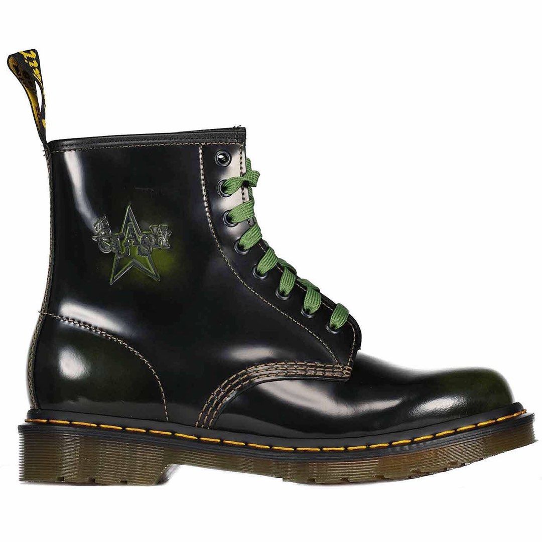 The Clash Green And Black Dr Martens Forest Green Doc