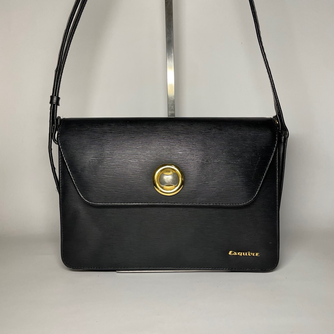 Esquire Gold Black Epi Leather Vintage Bag, Women's Fashion, Bags