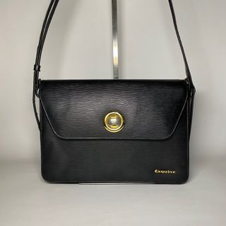 Esquire Gold Black Epi Leather Vintage Bag