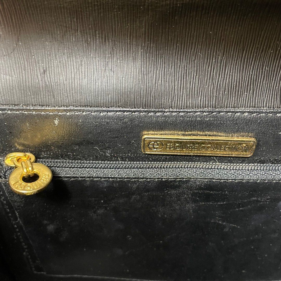 Esquire Gold Black Epi Leather Vintage Bag, Women's Fashion, Bags