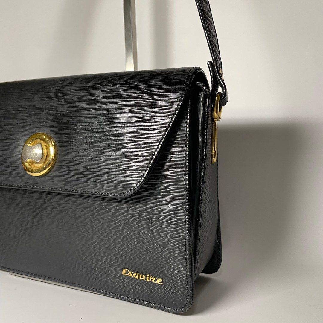 Esquire Gold Black Epi Leather Vintage Bag, Women's Fashion, Bags