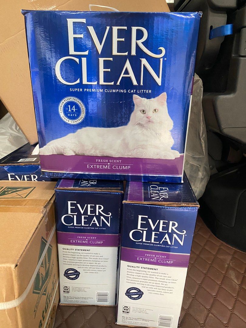 ever clean 貓砂，$660四盒，長期貨 （分類：寵物食品）位於 Hong Kong。 由 mcpigcars 提交（商品編號 1216288969，圖片 1）。簡介： 長期貨 貨品太重，只可天水圍指定地方交收 4盒起買 $660四盒 咩色都有，請pm查詢。